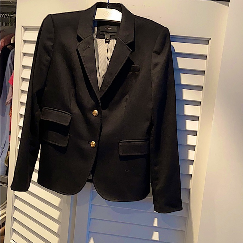 J.Crew Schoolboy blazer, black with gold buttons
